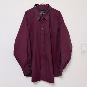 Joseph & Feiss Deep Burgundy Classic Fit Button Down Shirt
